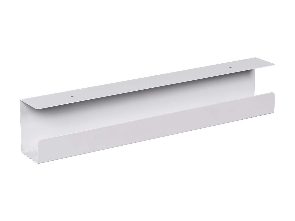 Monoprice Under Desk Cable Tray - Steel with Power Supply and Wire Management - Workstream Collection White