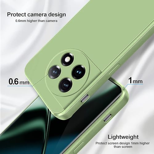 Image of DIZORO Compatible with Oneplus 11 5G Back Cover with Upgraded Square Edges for Camera Protection Shockproof Flexible Matte Liquid Silicone Mobile Phone Case (Matcha)