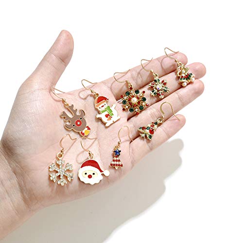 20 Pairs Christmas Drop Earrings Set Thanksgiving Xmas Holiday Dangle Earrings Jewelry Set For Womens Girls #TOP3