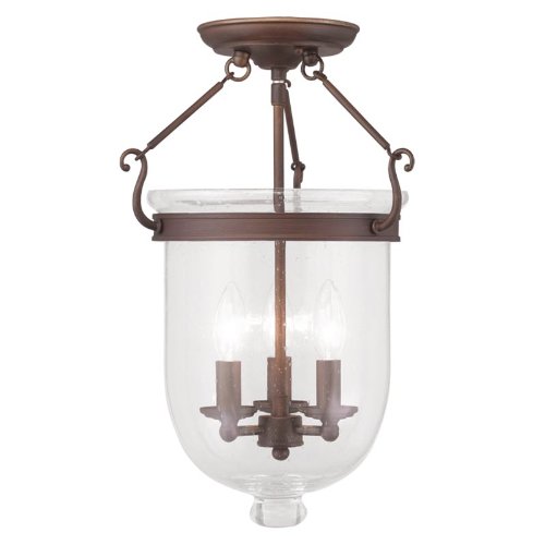 Livex Lighting 5082-70 Jefferson 3-Light Ceiling Mount, Vintage Bronze