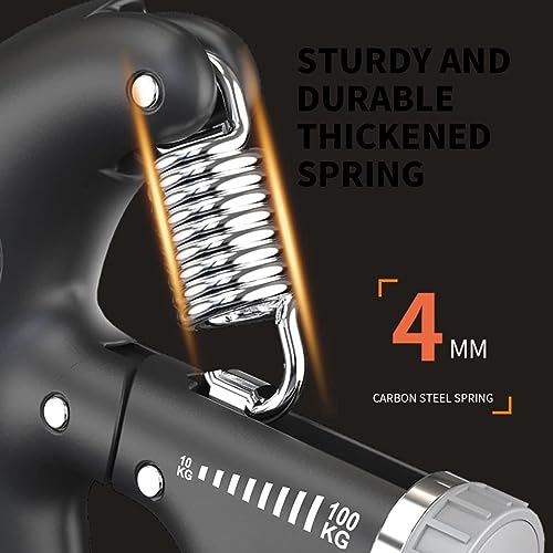 Image of Hand Grip Strength Trainer, Hand Grip Strengthener with Counter, Adjustable Resistance 10 to 100 kg, Non-Slip Gripper, for Athletes & Hand Exercising