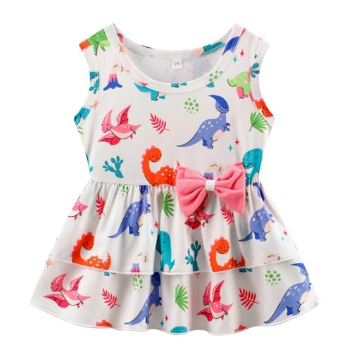 Image of Girls 2 Piece Outfit Summer Short Set Sleeveless Bow Knot Tank Top and Shorts Cute Clothes for Toddler Girls