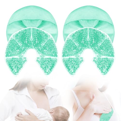 Image of Hot Cold Gel Bead Breast Therapy Pack,Breast Ice Packs for Breastfeeding,Relief for Breastfeeding,Nursing Pain, Mastitis,Engorgement,Plugged Ducts, Boost Milk Let-Down & Production (#8 Blue)