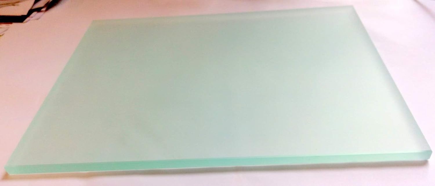 Anreibescheibe für Pigmentfarben und Bindemittel, 400 x 500 mm, 10 mm Stärke, Gummi, Mittel, 120er-Schleifpapier, Metall, Glas