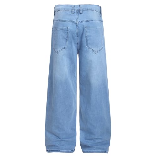 Image of QIMYUM Men's Wide-Leg Baggy Flex Jeans Relaxed Loose Fit Long Denim Pants