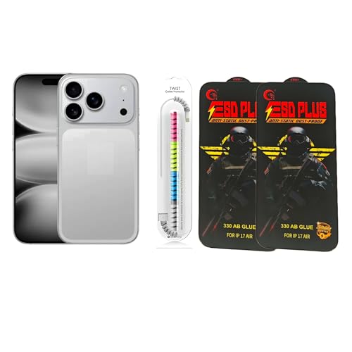 Image of SuperX Edge To Edge Tempered Glass Screen Protector Compatible With iPhone 17 Pro Max 9H Hardness, Anti-Fingerprint, FHD Clear With Cable Protector Pack 2