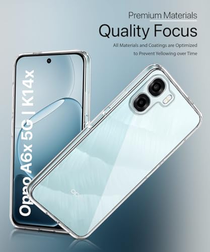 Image of WOW IMAGINE Transparent Back Cover Case for Oppo K14x 5G | Oppo A6x | A6s 5G | Raised Bumps for Full Device & Camera Protection Shockproof TPU Silicone Back Case Mobile Cover - Transparent