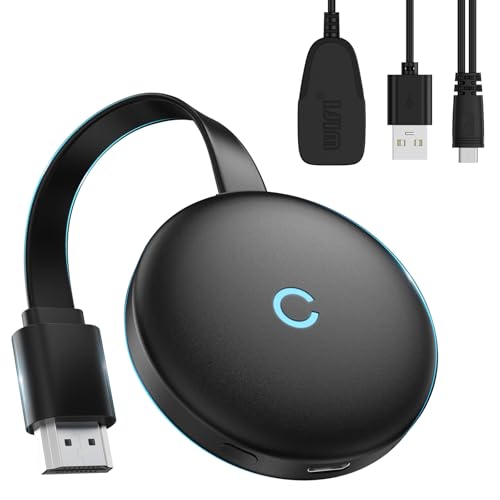 Miracast HDMI Dongle, 4K Wireless HDMI Screen Mirroring Diaplay Streamer Adapter, 5G/2,4 Hz Transmitter and Receiver von Video/Audio Übertragung von Laptop, PC, Smartphone auf TV, Beamer, Monitor