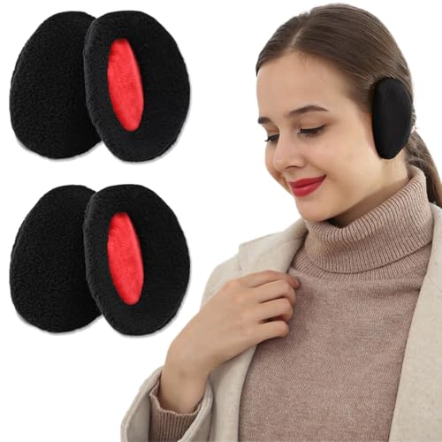 NJCXOLA 2 Paar Ohrenwärmer Damen/Herren,Winter Ohrenwärmer Flaumig Ohrwärmer Gefüttert,Warme Ohrenschützer Schutz vor Wind/Kälte,Umschließen Ohr völlig,Frauen Ohrenschützer Herbst/Winter (M)