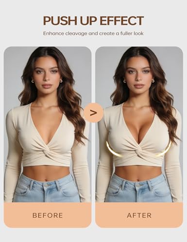 Image of Wingslove Women's Push Up Bra Deep V Plunge Underwire T-Shirt Bra Multiway 2 Cups Up