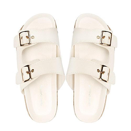 Ideal Shoes nu-pieds con doppie ceinturons e suola...