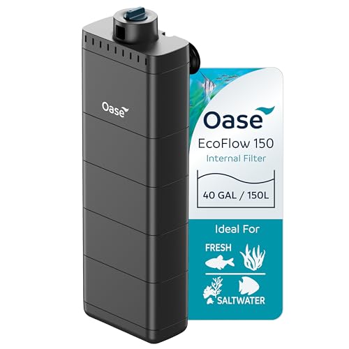 OASE EcoFlow 200 Internal Aquarium Filter, for Freshwater and Saltwater Tanks Up to 50 Gallons, Quiet, Customizable Water Flow, Multi-Stage Filtration