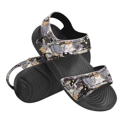 Girls Boys Comfort Sandals Cartoon Print Adjustable Hook and Loop for Toddlers Little Kid3
