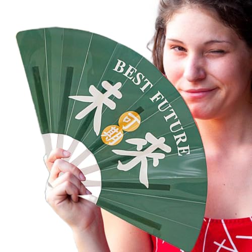 Ventilador plegable para niños, ventilador plegable portátil de mano, herramienta de refrigeración con palabras inspiradoras para viajes, área de trabajo, escuela, hogar y actividades al aire libre