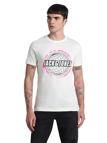 Image of JACK & JONES Men's Cotton Solid Slim Fit T-Shirt