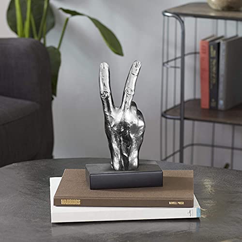 Estatua de Mano de Resina Decorativa Plateada miniatura 2