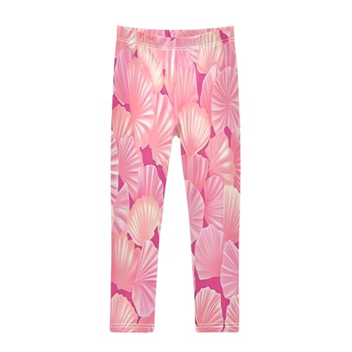 Bolaz Toddler Girls Leggings Printed Yoga Pants Leggings Pink Seashells for Kids