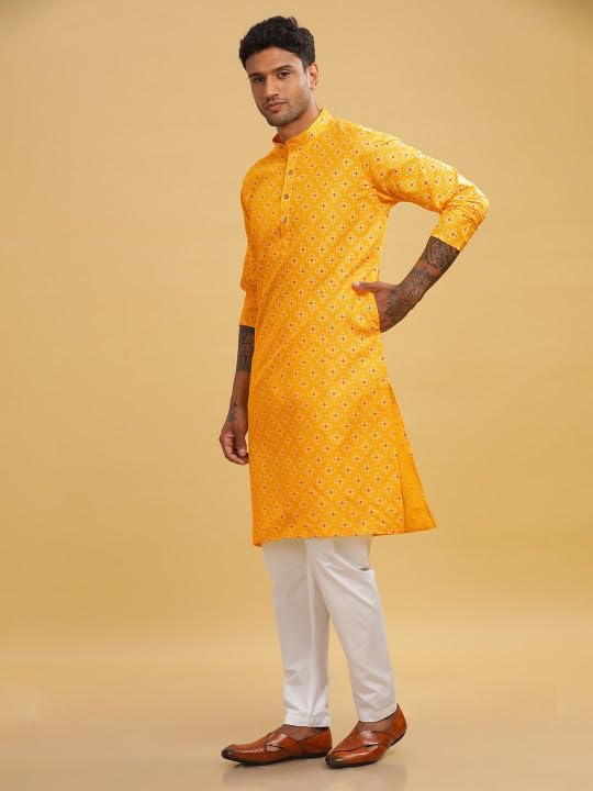 Image of BE ACTIVE Cotton Kurta for Men | Traditional and Classy Design | Indian Kurta | Full Sleeve Kurta