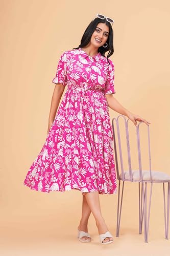 Image of Women's Stylish Floral Printed One-Piece Maxi Dress for Women - Elegant Long Dress