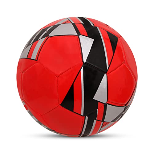 Nivia Blade Machine Stitched Football, 32 Panel Football, PVC Stitched Football, Football for Traning, Recreational, Beginners, Soccer Ball, Football Size - 5 (Red)