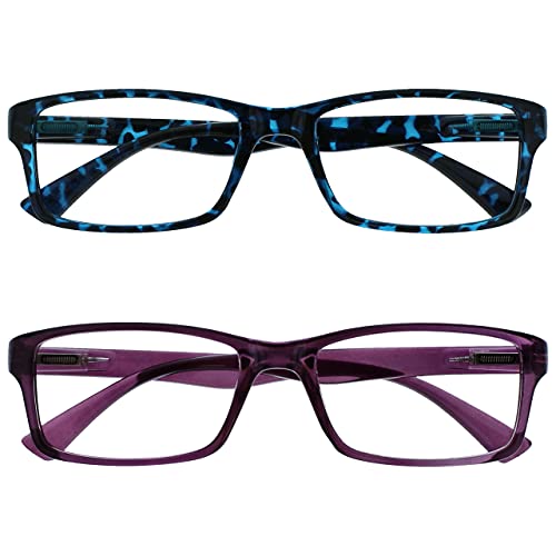 Uv Reader Gafas De Lectura Azul Carey Y Púrpura Lectores Valor Pack 2 Hombres Mujeres Uvr2092Bl_P +1,50 2 Unidades 70 g Cover