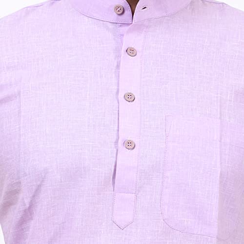 Image of KUNDAN Men's Cotton Linen Pattern Short Kurta (Pack of 2 Short Kurta for Men)