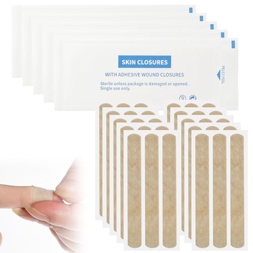 Wundnahtstreifen 30 Stück Steriler Wundverschlussstreifen Klammerpflaster Wundverschluss Streifen für Verschließen Kleiner Schnitte 12mm x 100mm