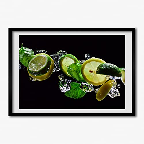 Tableau peinture decoratif de citron vert 70x50 cm pour illuminer votre cuisine
