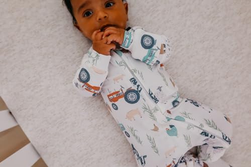Image of Copper Pearl Zip-Up Footie Baby Pajamas - Soft Newborn Onesies for Boys & Girls, Tag-Free with Two-Way Zipper Baby Sleepers for Newborn - 24 Months, Jo
