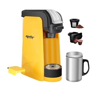 Mellif Cordless Coffee Maker for Dewalt 20V Max Battery(No Battery), Portable Single-Serve Brewer Coffee Machine for K-Cup Pods and Ground Coffee, Coffee Brewer for Outdoor Camping, Travel, Home