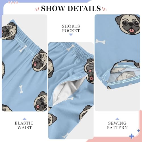 ZZKKO Cute Pug Dog Cartoon Boys Pants for Kids Jogger Pants with Pockets S-XL4