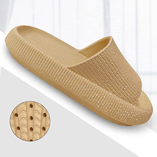 Pillow Slippers for Women Men, Thick Sole Casual Massage Shower Indoor Outdoor, EVA Non Slip Pillow Slides Sandals, Quick Drying Open Toe Spa Bath Pool3