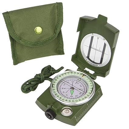 SSEA Compass High Accuracy Waterproof Military Compass with Carrying Bag Lensatic Sighting Waterproof and Shakeproof Compass Army Green Suitable for Camping Hiking-image-9