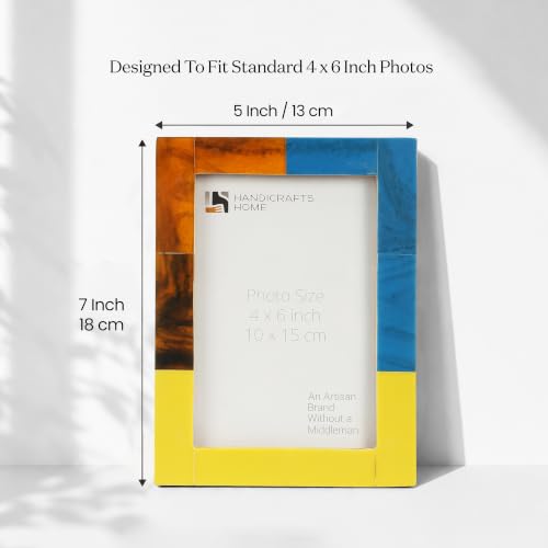 Image of Handicrafts Home 4x6 Picture Frames Pack of 2 - Mondrian Collection Handcrafted Photo Frames, Perfect for Wall & Tabletop Display, Ideal Home Decor Gift