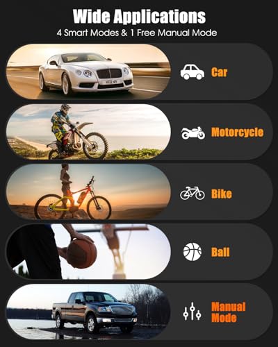 AUTDER Cordless Tire Inflator, 180PSI Portable Air Compressor with 21V Rechargeable Battery & 12V DC Car Adapter, Fast Inflation Digital Pump for Cars, Motorcycles, Bikes & Sports Balls - Yellow