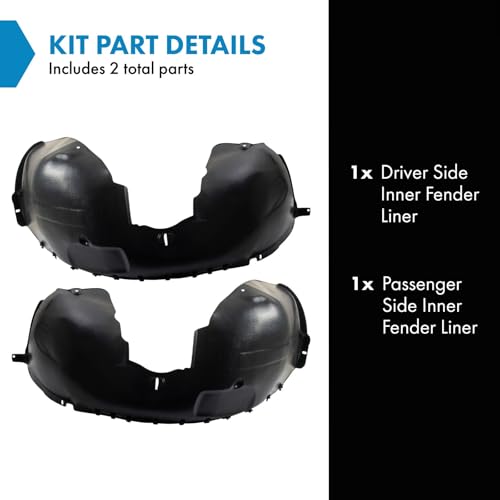 Image of TRQ Inner Fender Liner Set Compatible with 1999-2005 Saab 9-5 SB1248101 SB1249101