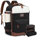 LOVEVOOK Mochila de equipaje de mano, avión, mochila de viaje para mujer, bolso de cabina, equipaje de mano, bolsa de fin de semana, 1-beige negro marrón, 47x20x32 cm(Anzug)