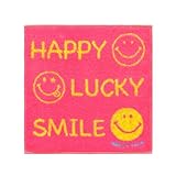 日繊商工 スマイリーフェイス ニコトーク タオルチーフ ピンク 約25×25cm ＳＭ６０４１