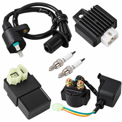 AC CDI Ignition Coil Relay Voltage Regulator Spark Plug for Tomberlin Crossfire 150R Spiderbox 150cc Go Karts Parts GY6 150cc Engine Scooter Moped Hammerhead GTS American Sportworks 150