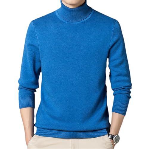 Men'S Turtleneck Long Sleeve Sweater Pullover Top Thick Casual Autumn and Winter Knitted Sweater