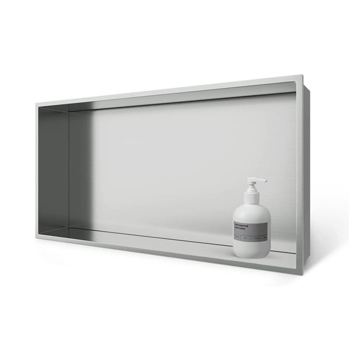 Étagère douche inox compacte et rangement mural toilette argent