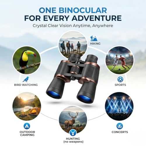 Image of 25 X 50 Binocular Telescope with HD Clear Vision, Long Range Durbin for Adults, Bird Watching, Nature Viewing, Trekking, Travel, Safari & Outdoor Use