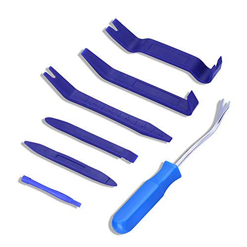 GLISTON 7pcs Trim Removal Tool, Trim Panel Tools â€“ Door Panel Removal/Trim Tool for Car Dash Radio Audio Installer with Instruction Manual