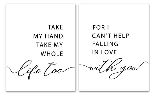 Bedroom Prints – Unframed, Set of 2 Take My Hand Take My Whole