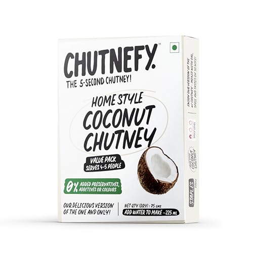 Image of Chutnefy Instant Coconut Chutney | 75g Freeze-Dried mix | Add water to make 5-6 servings (300g) | 0% Preservatives or Additives