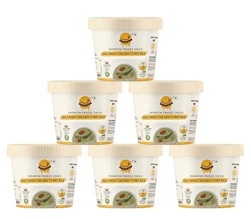 Image of Instabites Ready to Eat Thai Green Chicken Curry Rice Cup 65g, No Added Preservatives and Ready to Eat in Minutes - Pack of 5