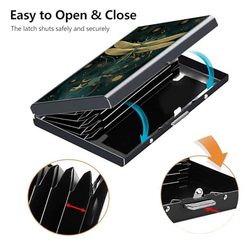 Credit Card Holder, Dragonfly Art Design Mini RFID Blocking Aluminum Wallet Slim Metal Hard Case Shell Travel Wallet ID Case Small Credit Cards Case Business Cards for Women Men Girls3