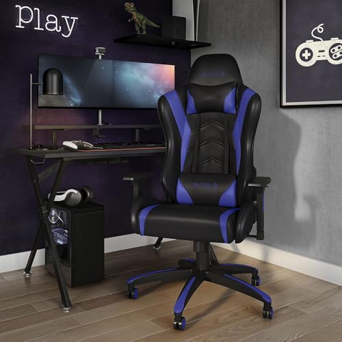 Image of STAPLES Emerge Vartan Gaming Chair, Ergonomic, Adjustable Height, Swivel, Blue