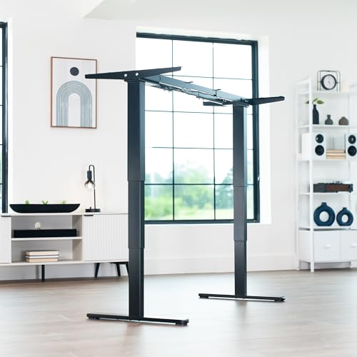 Image of VIVO Electric Dual Motor Stand Up Desk Frame for 40 to 85 inch Table Tops, Frame Only, 3 Stage Height Adjustable DIY Workstation with Memory Controller, Black, DESK-V103E