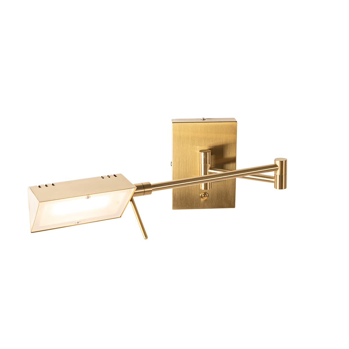 Qazqa led Design Verstellbare Wandleuchte, Wandlampe - Notia - Gold, inkl. 9.5W integrierter LED, 2700K, warmweiß, dimmbar, 11cm, Ideal als Schlafzimmerlampe und Wohnzimmerlampe